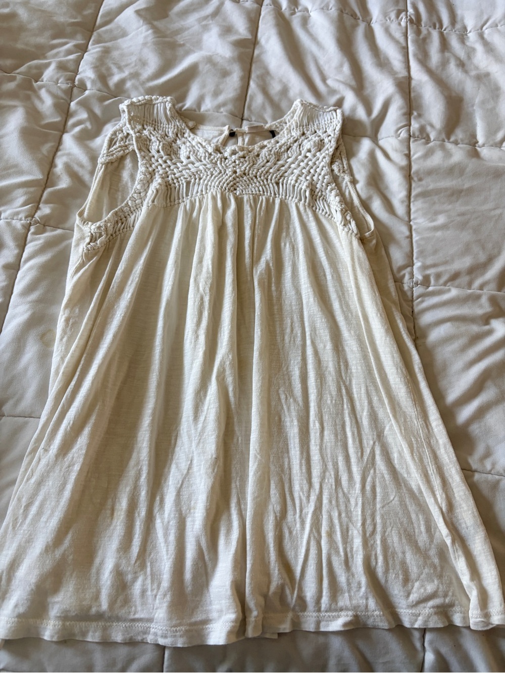 Women’s Cream Crochet Yoke Tank Top